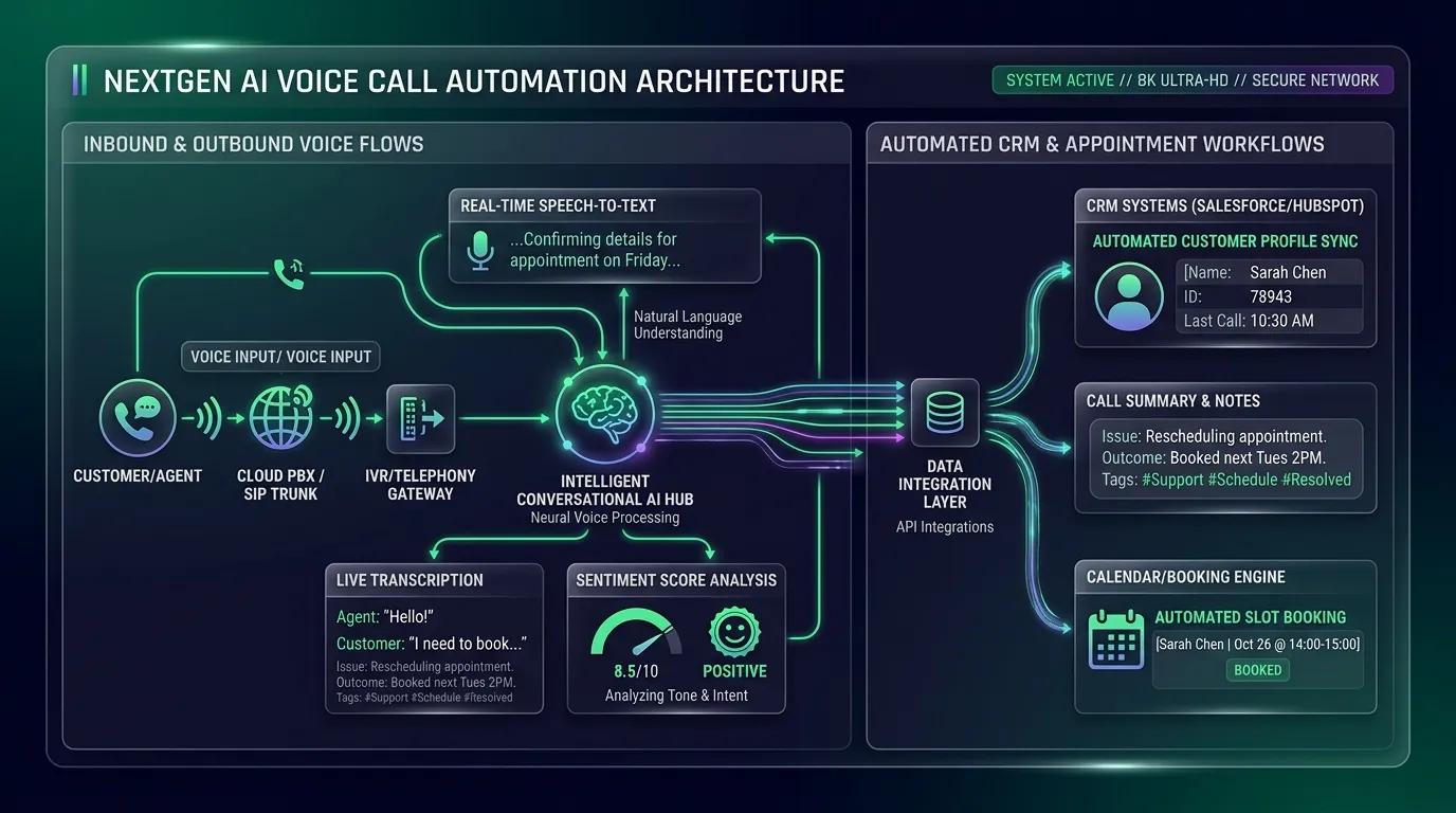 AI Voice Bot Automated CRM Synchronization and Appointment Booking Workflow